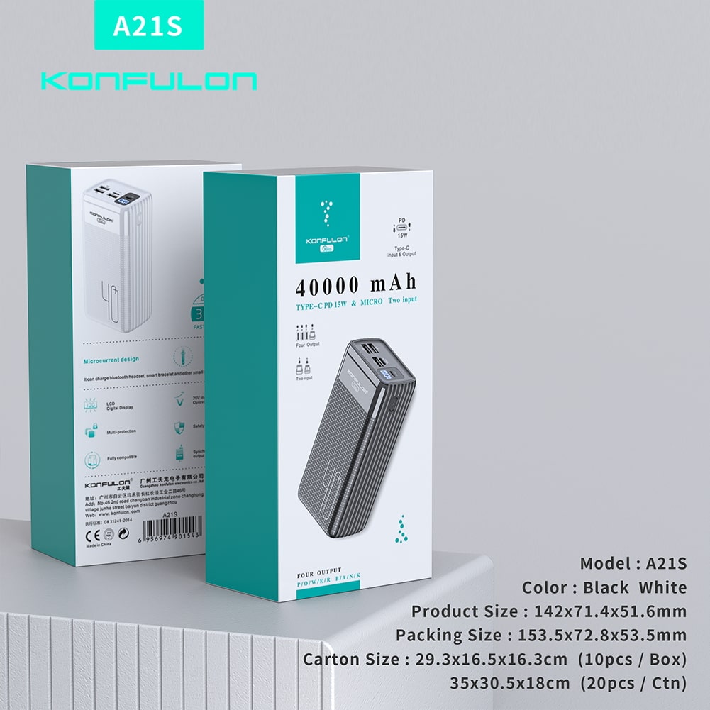 Konfulon A21S Power Bank – The Basic Tech